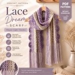 Lace Crochet Scarf Pattern PDF, Lightweight Shawl Crochet Tutorial, Elegant Lace Wrap Pattern, Intermediate Crochet,  Digital Download
