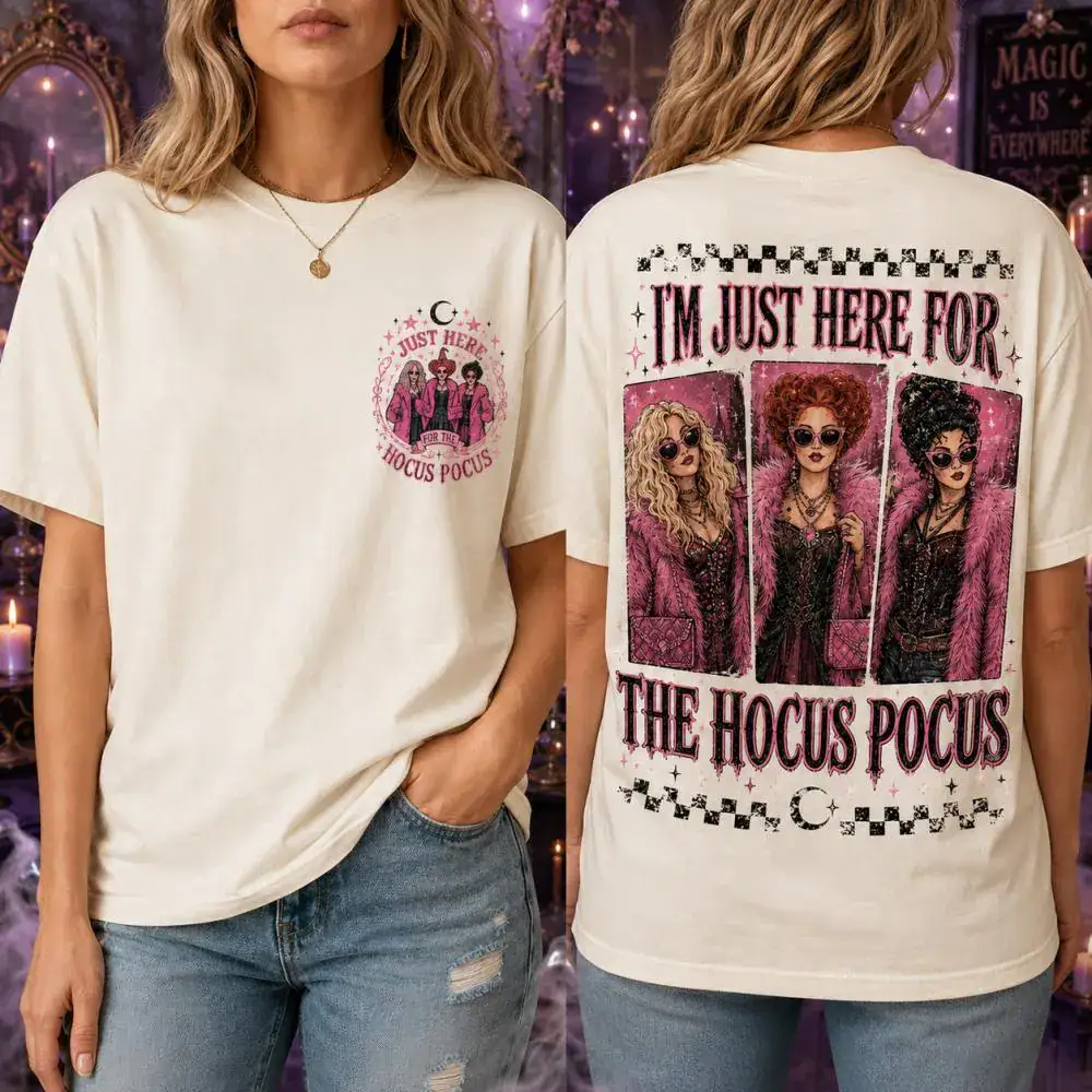 Comfort Colors Retro Hocus Pocus Shirt, Sanderson Sisters Halloween T-Shirt, Iced Coffee Halloween Characters Shirt, Halloween Shirt