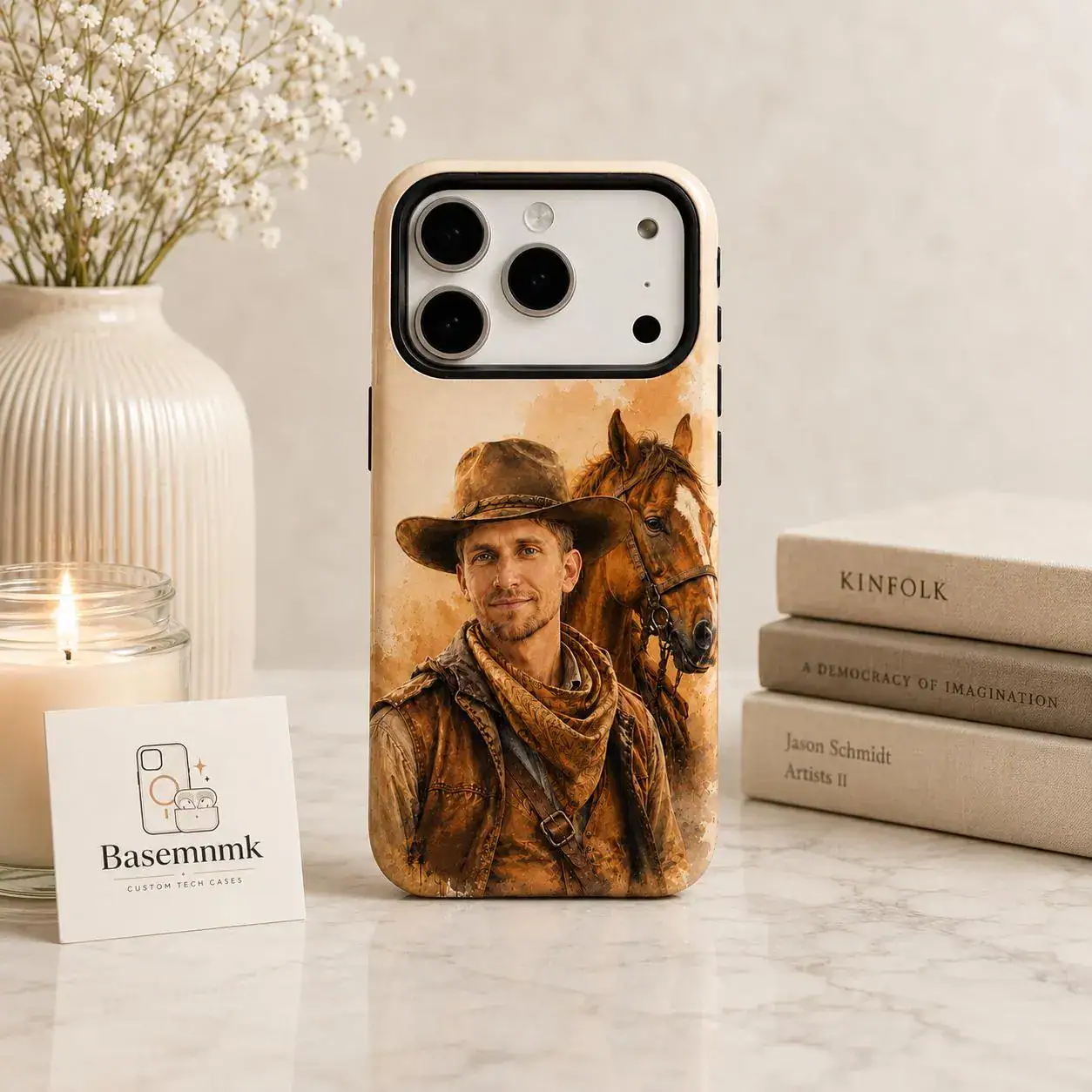 Custom Photo Cowboy iPhone Case, Personalized Western Portrait - Image 5