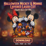 Halloween Mouse SVG, 3D Layered Laser Cut, Magical Mouse, Cute Spooky Art