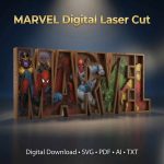 Superhero SVG 3D Layered Laser Cut File, 5 Layer Hero, Glowforge Multilayer Plywood