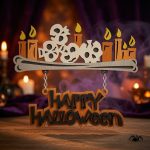 Halloween Door Hanger SVG Bundle, Spooky Pumpkin Ghost Bat Witch Designs - Image 3