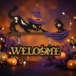 Halloween Door Hanger SVG Bundle, Spooky Pumpkin Ghost Bat Witch Designs - Image 4