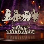 Halloween Door Hanger SVG Bundle, Spooky Pumpkin Ghost Bat Witch Designs - Image 7