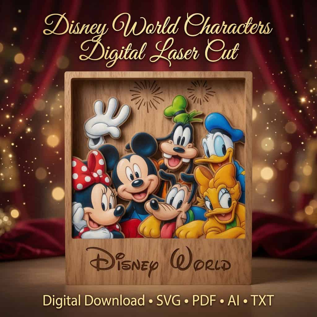 image_2 3D Layered Mouse And Friends SVG Laser Cut File, 7 Layer Cartoon Mouse - Image 1