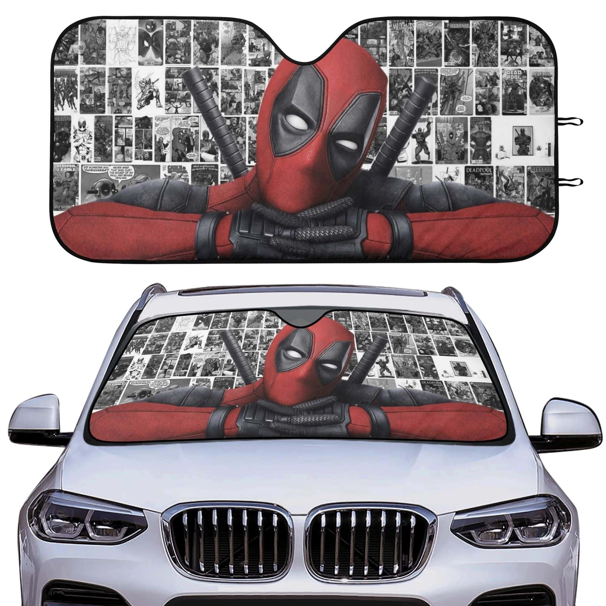 Deadpool Comic Book Car Sun Shade Marvel Windshield UV Protector
