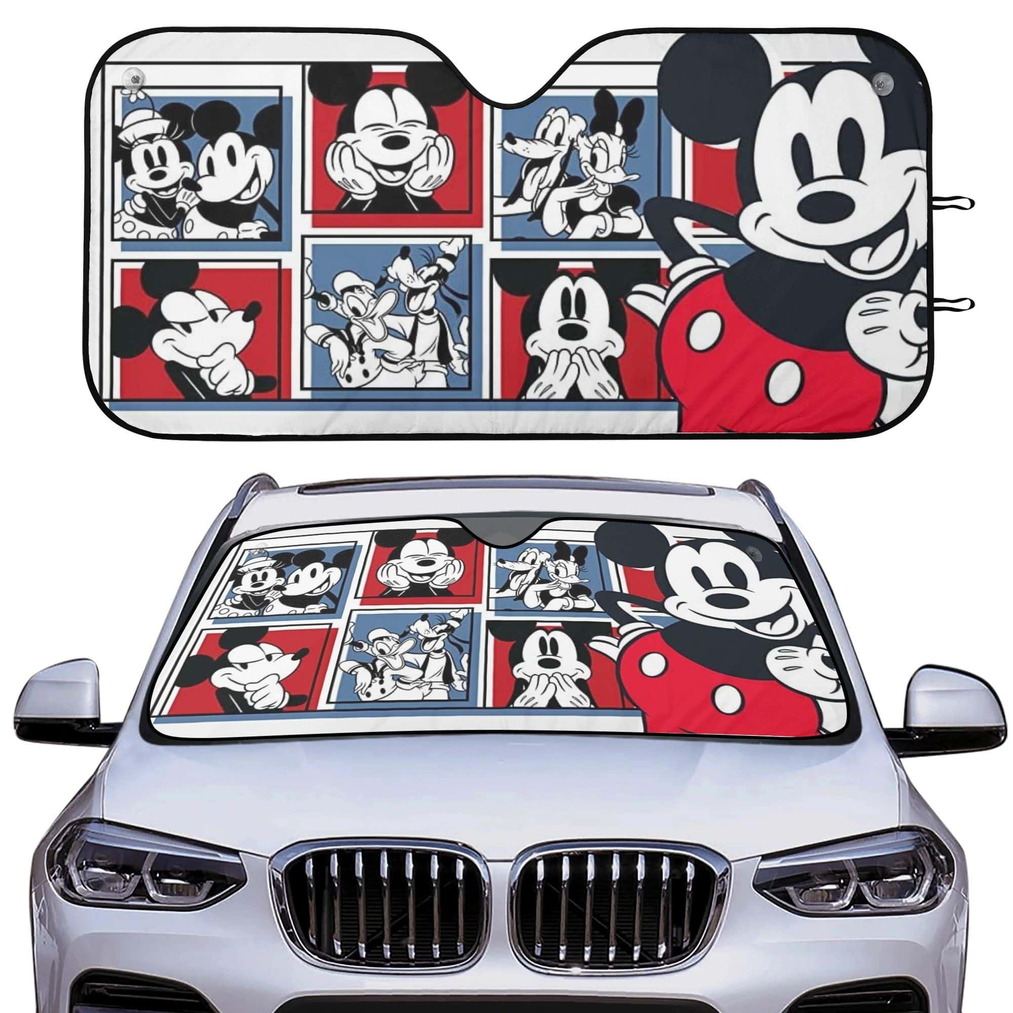 Retro Mickey Mouse Comic Car Sun Shade Front Windshield UV Protector