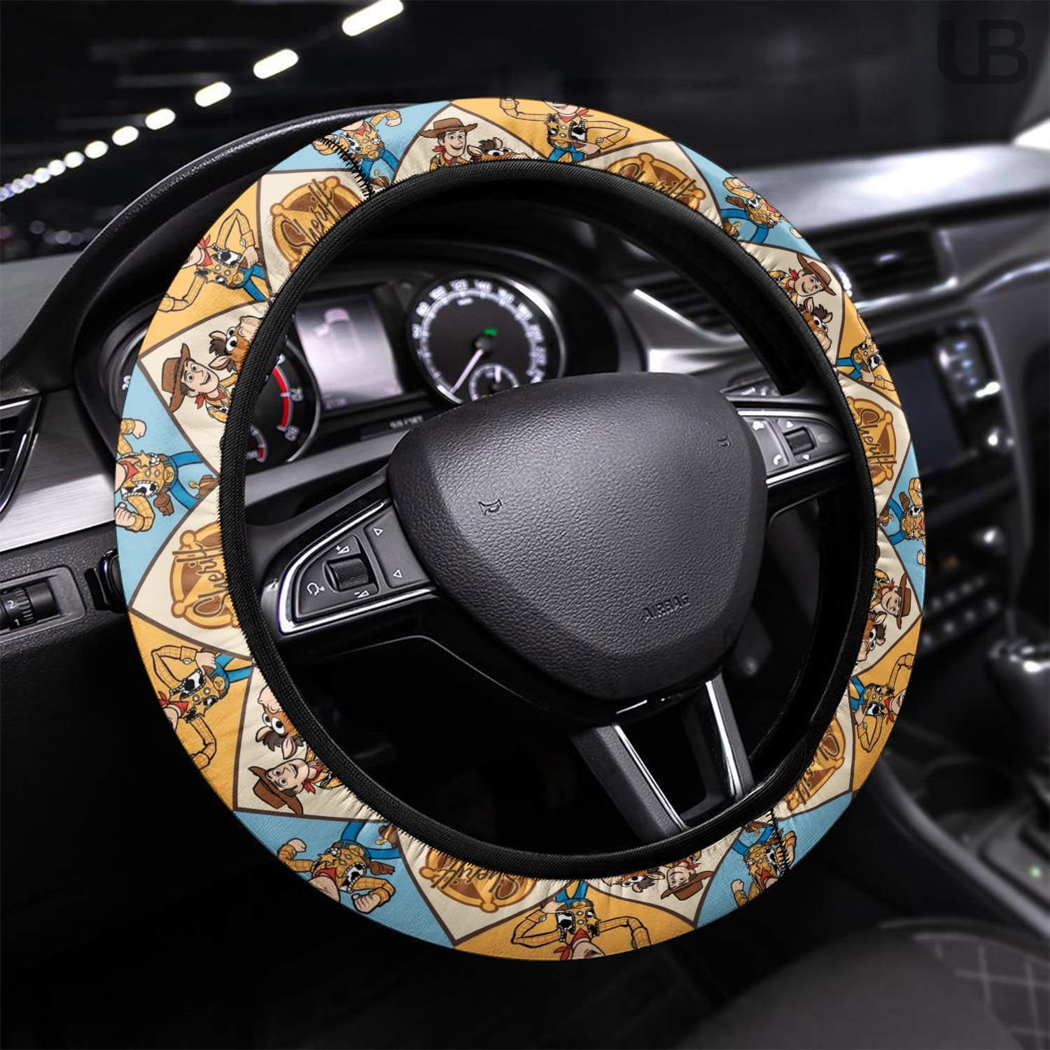 SpongeBob SquarePants Steering Wheel Cover Yellow Cartoon Car Interior Accessory - Image 2