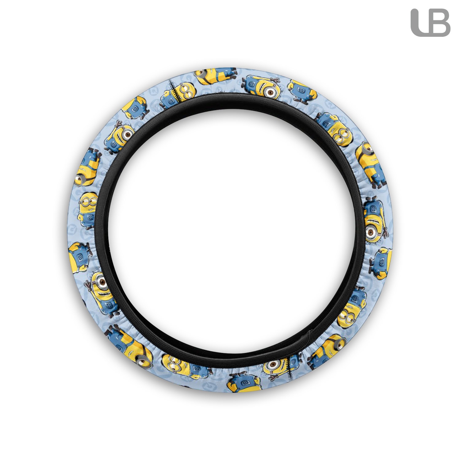 Minions Steering Wheel Cover Blue Pattern Universal Fit Car Interior Accessories