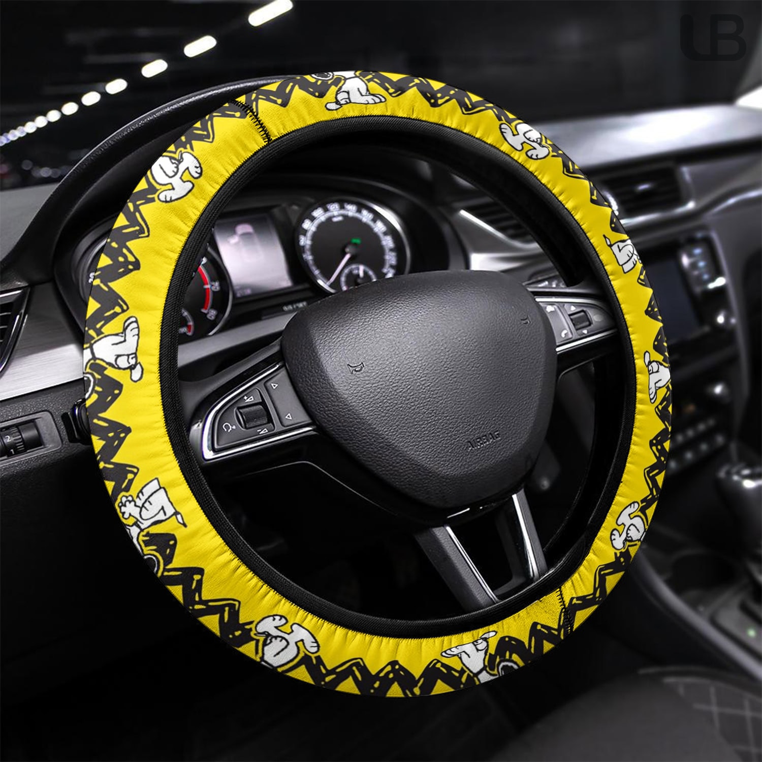 Peanuts Snoopy Charlie Brown Zigzag Steering Wheel Cover Car Interior Accessory