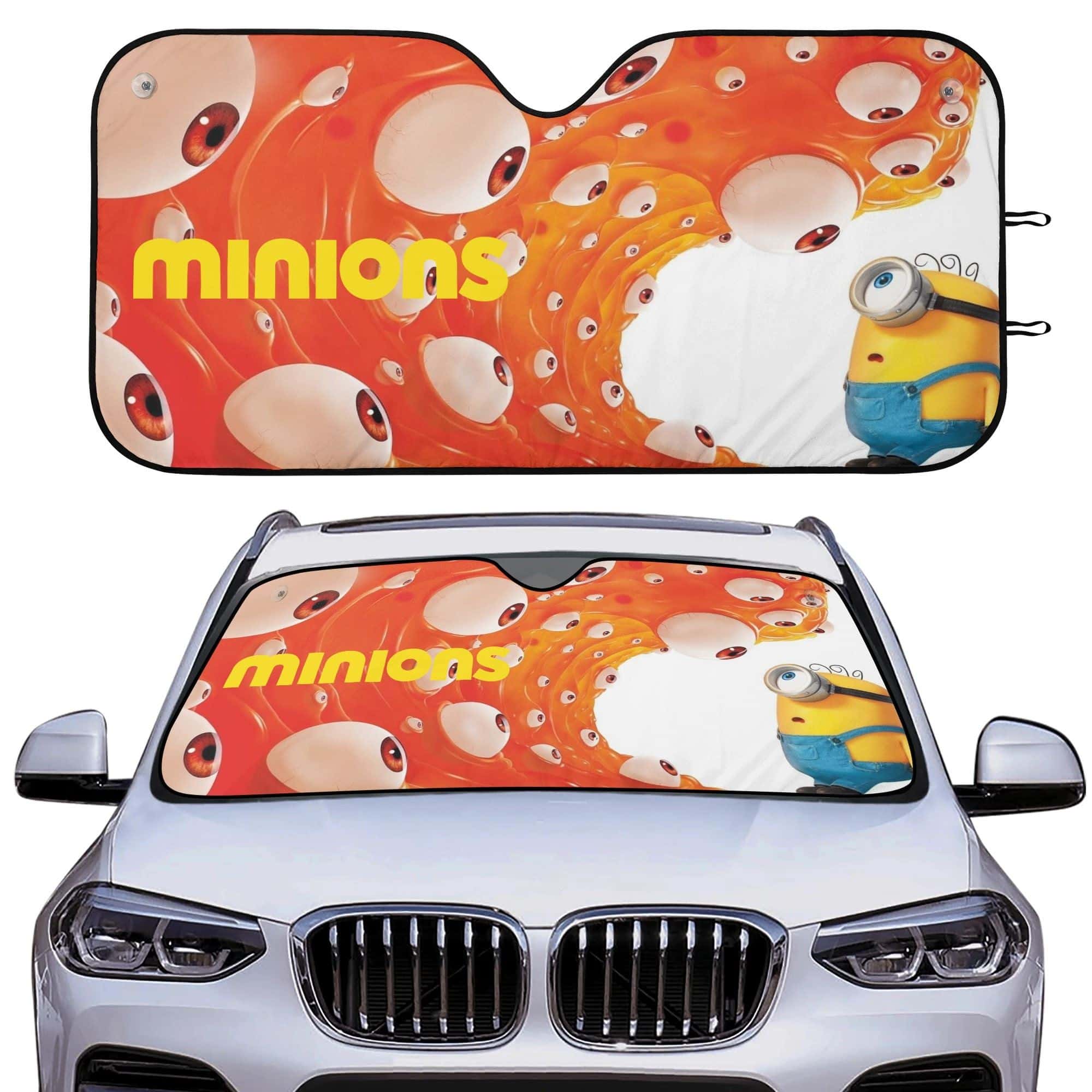 Funny Minions Eye Monster Car Sun Shade Front Windshield UV Protector