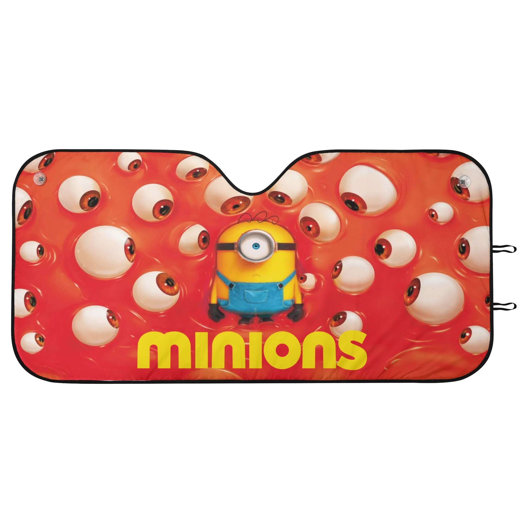 Cute Minion Eye Pattern Car Sun Shade Front Windshield UV Protector - Image 2