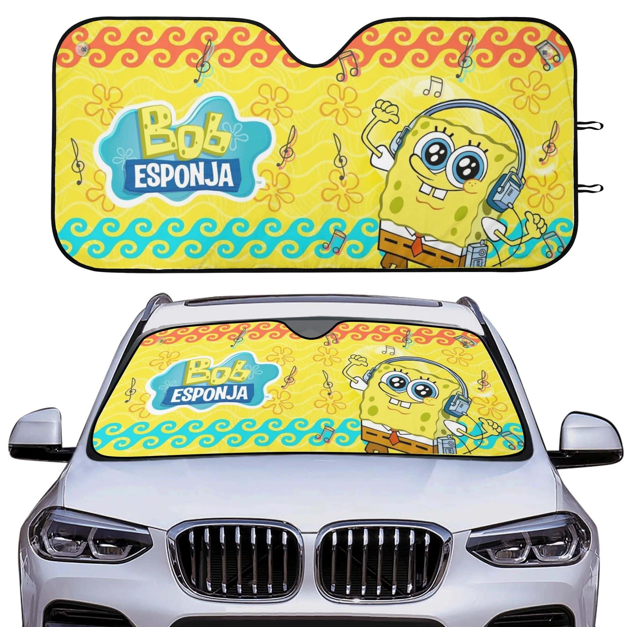 SpongeBob SquarePants Music Car Sun Shade Front Windshield UV Protector