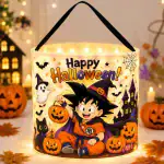 Halloween LED Collab Goku Pumpkin Candy Bucket Reusable Candy Basket Gift Bag