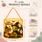 Custom Name Baby Dinosaur Halloween Candy Basket with LED Light Treat Bag Kids