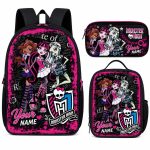 Personalized Monster High Backpack Set, Custom Name School Bag, Lunch Bag & Pencil Case
