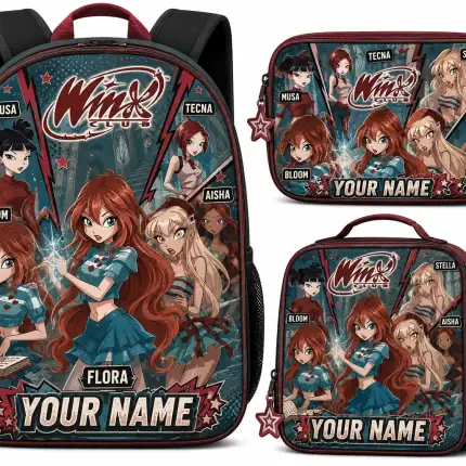 Personalized Winx Club Theme Bag-Set Of Three Backpack Princess For Girls