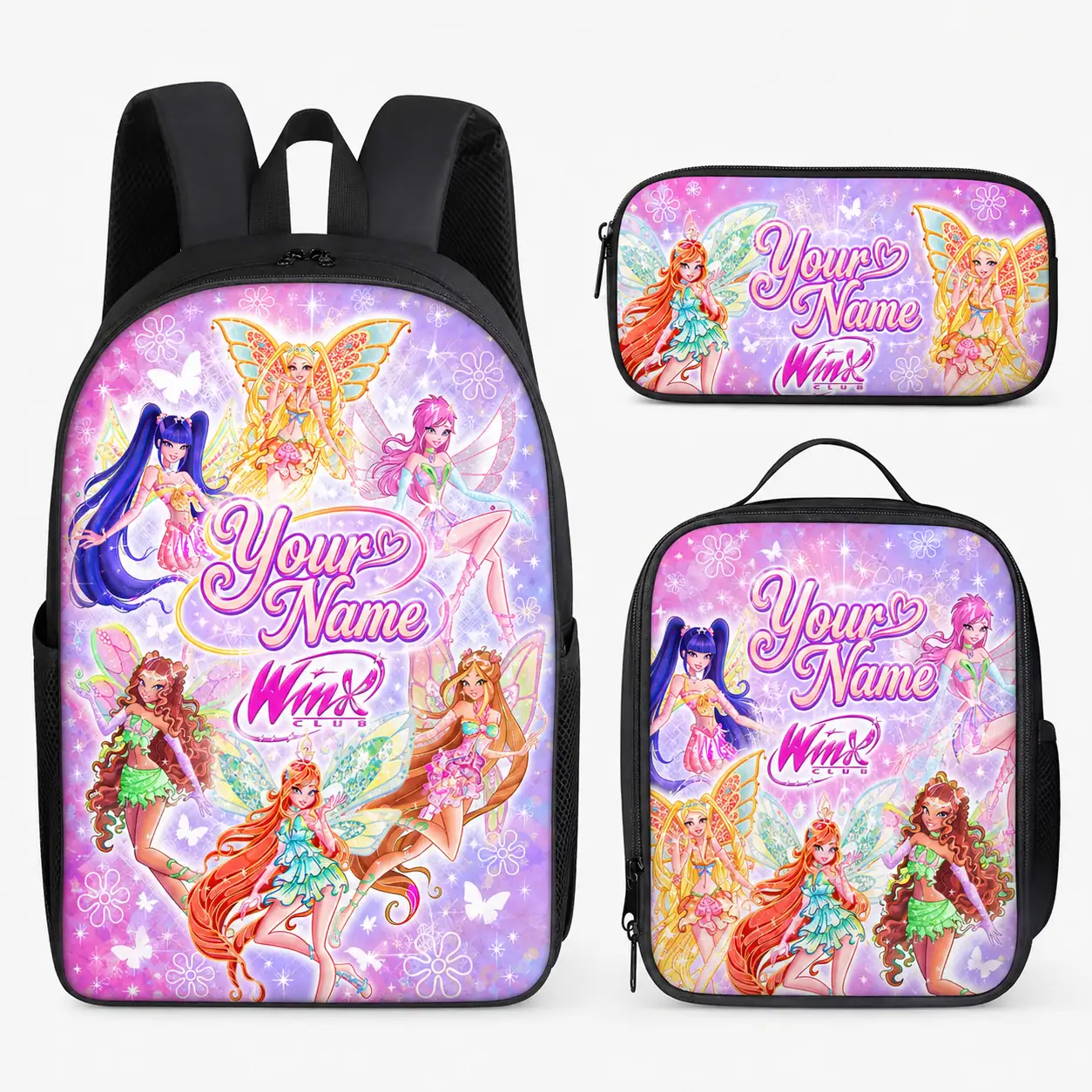 Personalized Winx Club Theme Bag-Set Of Three Backpack Princess For Girls