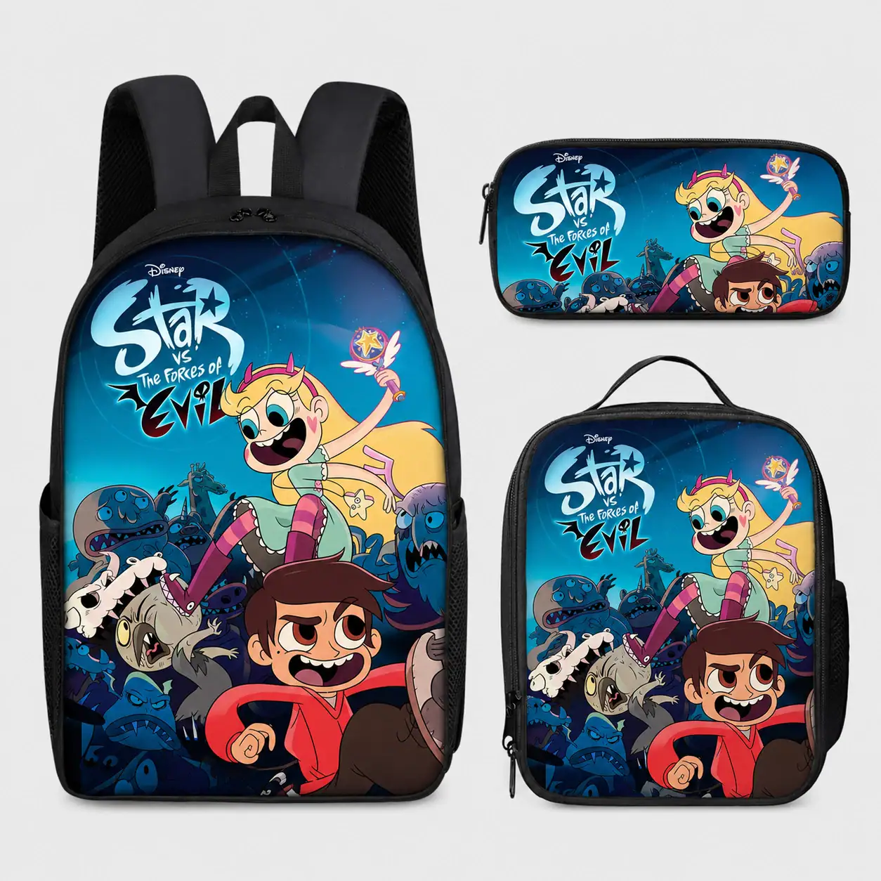 Personalized Star vs the Forces of Evil Backpack Set, Custom Name School Bag
