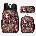 Personalized Ever After High Lizzie Heart Backpack Set, Custom Name School Bag,