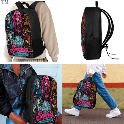 Personalized Monster High Backpack Set, Custom Name School Bag, Lunch Bag & Pencil case - Image 2