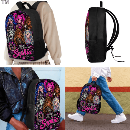 Personalized Monster High Backpack Set, Custom Name School Bag, Lunch Bag & Pencil case - Image 2