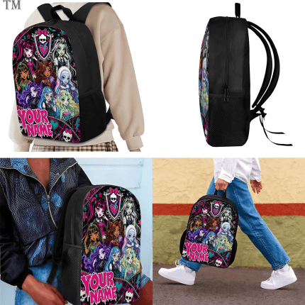 Personalized Monster High Backpack Set, Custom Name School Bag, Lunch Bag & Pencil case - Image 2