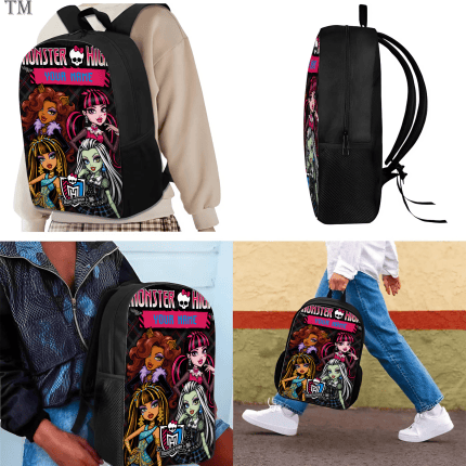 Personalized Monster High Backpack Set, Custom Name School Bag, Lunch Bag & Pencil case - Image 2