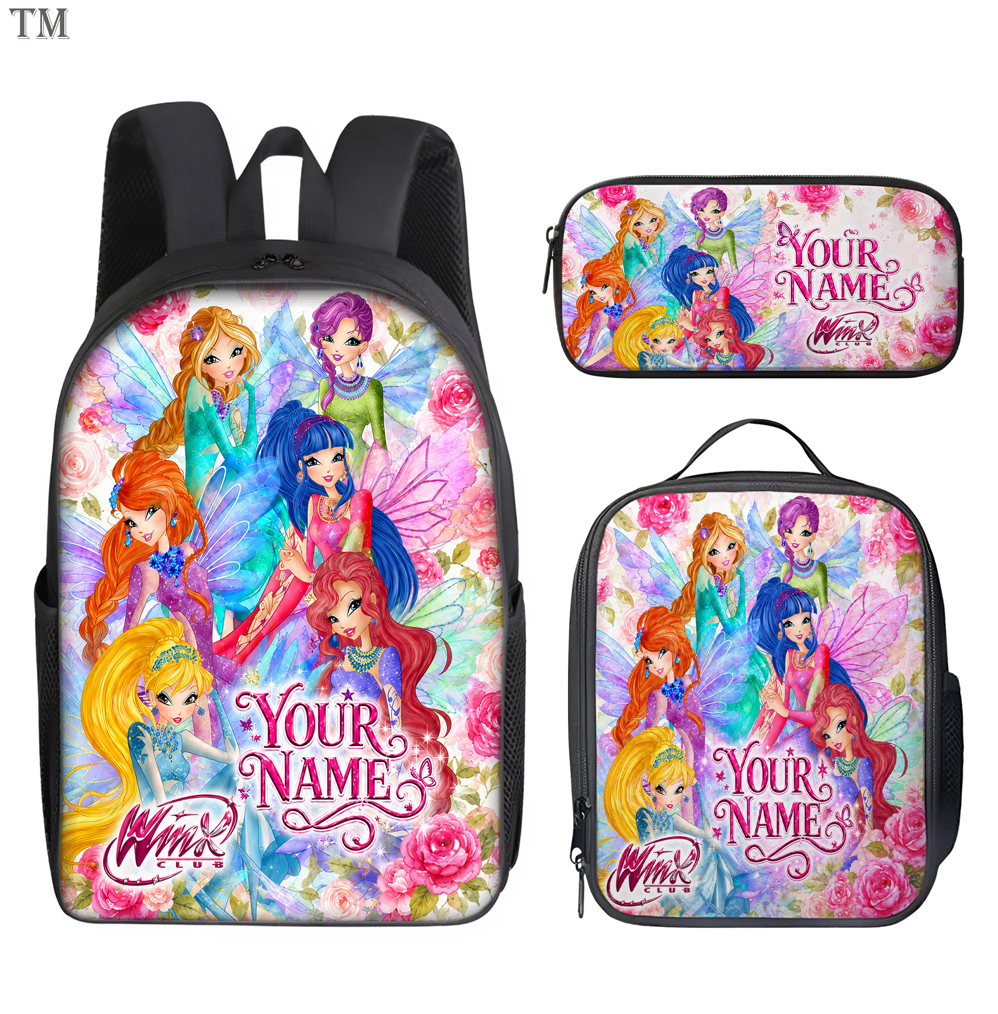 Personalized Winx Club Theme Bag-Set Of Three Backpack Princess For Girls