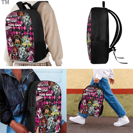 Personalized Monster High Backpack Set, Custom Name School Bag, Lunch Bag & Pencil case - Image 2