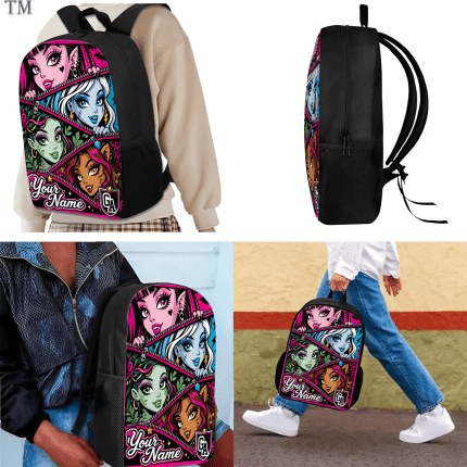 Personalized Monster High Backpack Set, Custom Name School Bag, Lunch Bag & Pencil case - Image 2