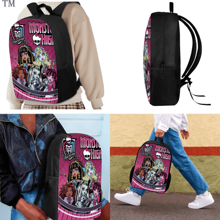 Personalized Monster High Backpack Set, Custom Name School Bag, Lunch Bag & Pencil case - Image 2