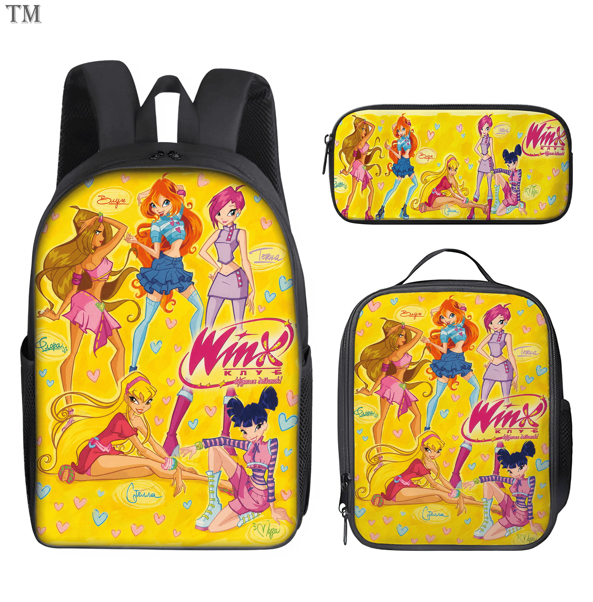 Personalized Winx Club Theme Bag-Set Of Three Backpack Princess For Girls Personalized Winx Club Theme Bag-Set Of Three Backpack Princess For Girls - Image 1