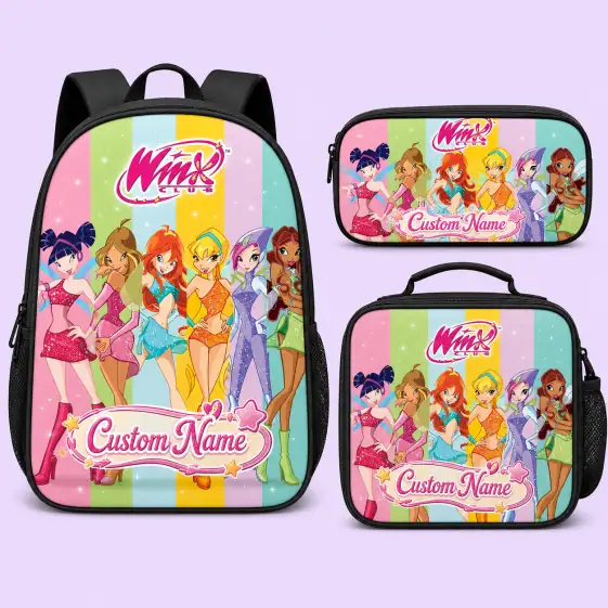 Personalized Winx Club Theme Bag-Set Of Three Backpack Princess For Girls