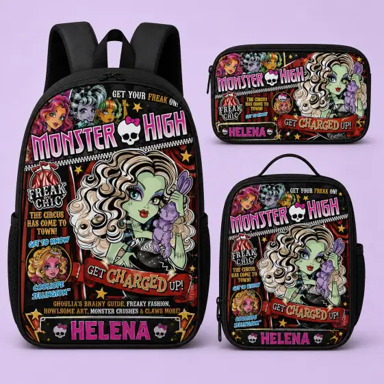 Custom Name High Monster Set Backpack-Dark Monster Theme Iconic Film Bag Personalized
