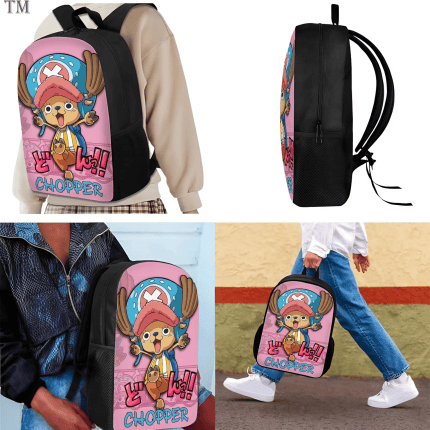 OP Chopper 3Pcs Backpack Set Kids School Bookbag Lunch Bag Pencil Case - Image 2