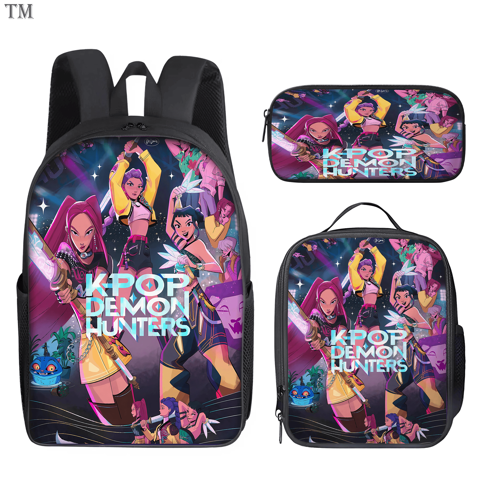 Custom Huntrix Backpack, Personalized Kpop Demon Hunter Plush Backpack, Custom Hun Kid School Backpack Set 1 Custom Huntrix Backpack, Personalized Kpop Demon Hunter Plush Backpack, Custom Hun Kid School Backpack Set - Image 1