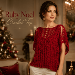 Red Lace Crochet Top Pattern PDF, Women’s Holiday Blouse, Elegant Christmas Shirt, Boho Pullover Digital Download