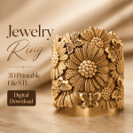 Jewelry Ring STL File for 3D Printing, Printable Ring Design Digital Download, DIY Fashion Jewelry, Customizable Accessory STL