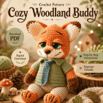 Fox Crochet Pattern PDF, Woodland Animal Amigurumi Tutorial, Cute Plush Toy Digital Download, Beginner Friendly Pattern
