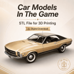 Desert Muscle Car STL for 3D Printing, Battle Royale Inspired Vehicle Model, Gaming Car Miniature, Digital Download