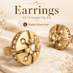 Earrings STL File for 3D Printing, Printable Jewelry Digital Download, DIY Accessories