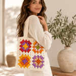 Granny Square Tote Bag Crochet Pattern PDF, Colorful Crochet Bag Tutorial, Beginner Friendly Market Bag Digital Download - Image 2
