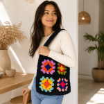 Granny Square Tote Bag Crochet Pattern PDF, Colorful Crochet Bag Tutorial, Beginner Friendly Market Bag Digital Download - Image 3