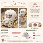 Embroidered Floral Cap, Butterfly Embroidered Vintage Tapestry Hat, Gift for Her, Coquette Aesthetic, Wildflower Hat, Boho Style Hat - Image 5