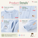 Girls Cartoon Dog Fleece Jacket Stand Collar Zip-Up Cardigan Coat for Kids - Image 6