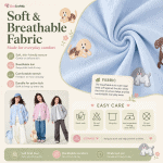 Girls Cartoon Dog Fleece Jacket Stand Collar Zip-Up Cardigan Coat for Kids - Image 5