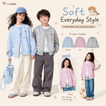 Girls Cartoon Dog Fleece Jacket Stand Collar Zip-Up Cardigan Coat for Kids