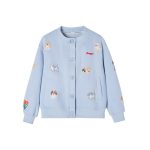 Girls Cartoon Dog Fleece Jacket Stand Collar Zip-Up Cardigan Coat for Kids - Image 4