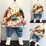 Kids Casual Sweatshirt & Jogger Set 2PCS Spring Autumn Outfit for Boys - Image 2